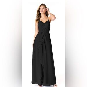 Azazie Dawn black bridesmaid dress. Never altered or worn. Size 8